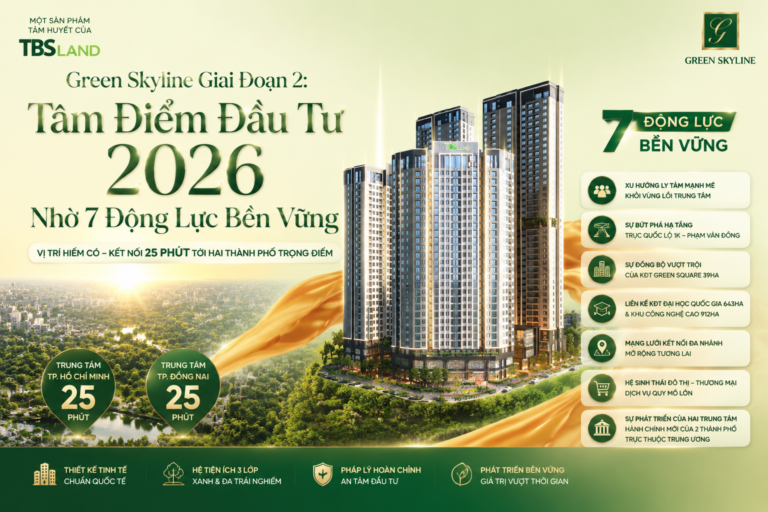 Green Skyline Giai Đoạn 2: Tâm Điểm Đầu Tư 2026 Nhờ 7 Động Lực Bền Vững