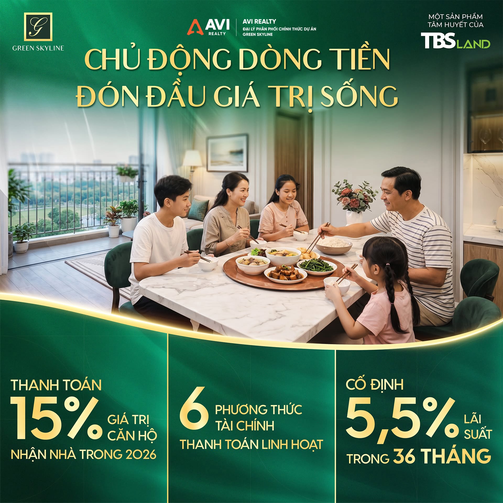 Chủ động dòng tiền khi mua Green Skyline