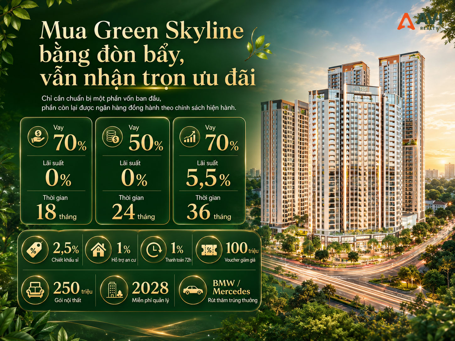 Mua Green Skyline bằng đòn bẩy tài chính